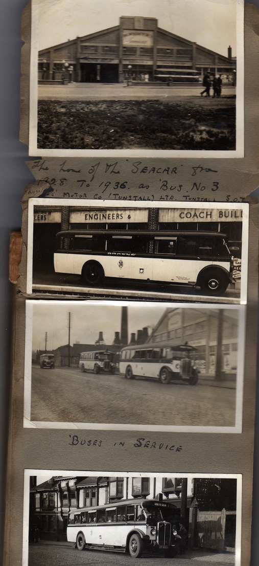 This page of the almbum contains images of vehicles outside the Scotia Road garage.